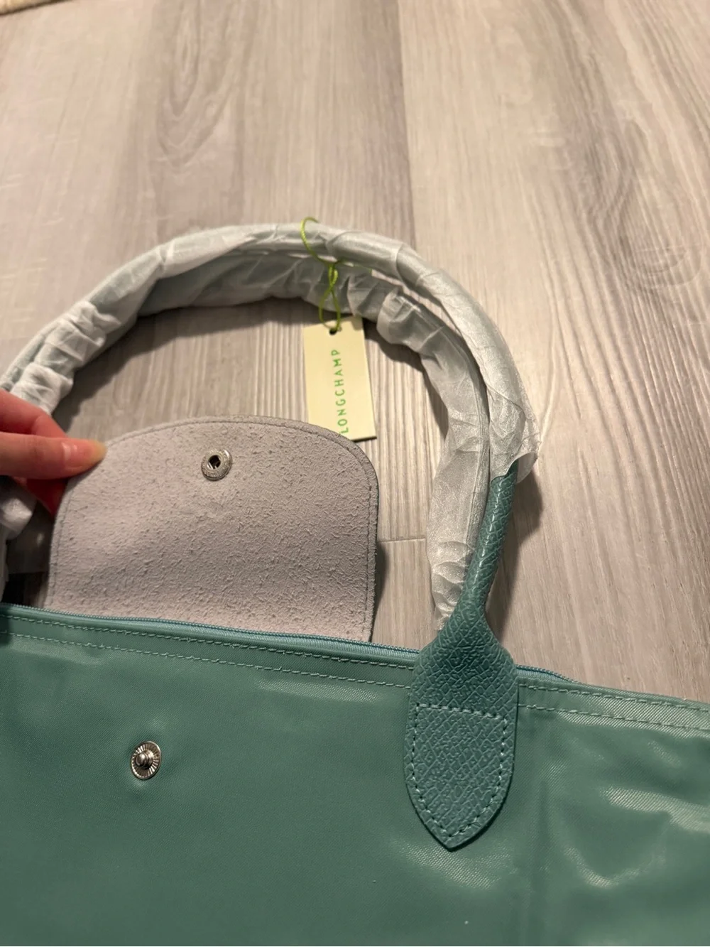 Longchamp Le Pliage Large Mint Green Tote  Nylon Shoulder Bag NWT